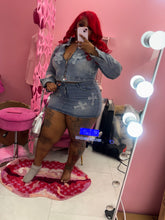 The 3D Denim Cross Skirt Set